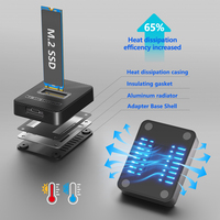 Carcasa para SSD M.2 RTL9210C USB3.2 Gen2 10Gbps NVMe y SATA, Protocolo Dual, Estación de Acoplamiento Vertical Externa de Plástico