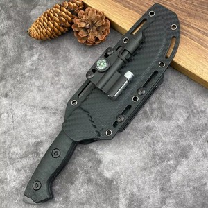 Coltello da Sopravvivenza Tattico con Manico in Plastica Nera di Grandi Dimensioni, Coltello Bowie per Caccia e Attività all'Aperto - Product Image 4