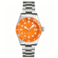 Montre mécanique automatique avec logo personnalisé OEM, superluminescente, en acier inoxydable 316L, résistante à l'eau jusqu'à 300 m, montre de plongée pour hommes