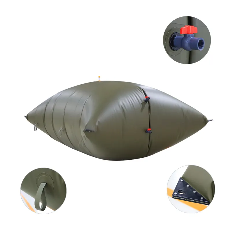 Venta al por mayor de fábrica Forma De Almohada PVC Plástico Larga vida útil Tanque suave 15M Fuel Oil Flexi Tanque de almacenamiento de agua de lluvia Tanque de 150 galones