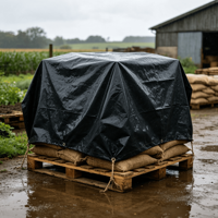Tissu polyester PVC enduit noir 3 m x 3,5 m pour bâche de camion robuste, protection et stockage de marchandises