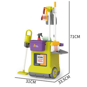 Enfants semblant jouer nettoyage <span class=keywords><strong>jouet</strong></span> enfant outil travaux ménagers maison prétendable <span class=keywords><strong>Kit</strong></span> jouer ensemble enfants nettoyage chariot ménage jouets - Product Image 5
