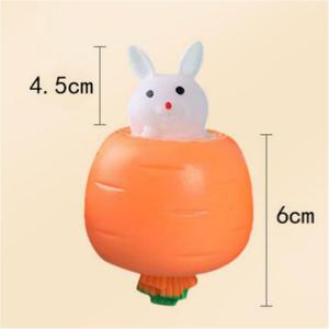 Easter Carrot Rabbit Rubber Squeeze and Stretch Ornament Creative Stress-Relief Party <b>Gift</b> for Kids - Product Image 2