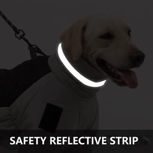 Manteaux et vestes pour chiens en polyester rembourré réfléchissant épais pour l'automne/l'hiver, luxe moderne, imperméable - Product Image 4