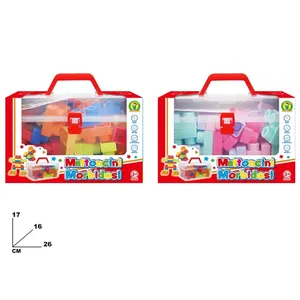 Briques de construction souples 17x16x26 cm pour enfants de 3 ans et plus, ensemble de jouets éducatifs avec étui de transport - Product Image 1