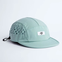 Casquette de course personnalisée à 5 panneaux, légère, en nylon imperméable, avec perforations laser, pour activités de plein air, pêche, sport, camping et voyage