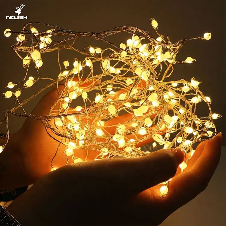 Newish Benutzerdefinierte Wasserdicht Weihnachten Baum Tür Garten Decor Verwenden Flexible Große Helle Lampen LED String Kette Kupfer Draht Fee Licht