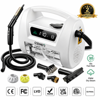 Nettoyeur Vapeur 1800W 1.6L Haute Pression, Machine à Vapeur Sèche Compacte avec PID et LED, pour Carrelage Céramique, Four, Porte et Usage Domestique