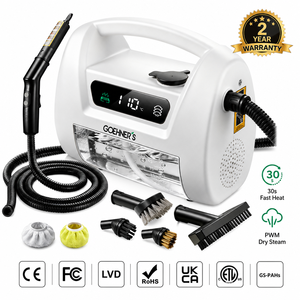 Limpiador a Vapor de 1800W y 1.6L, Máquina de Vapor Seco de Alta Presión <span class=keywords><strong>con</strong></span> PID y LED, Limpiador a Vapor Eléctrico Compacto para Azulejos, Hornos, Puertas y Hogar - Product Image 1