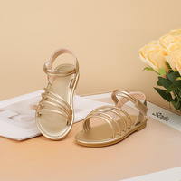 Sandales de luxe pour filles, chaussures décontractées d'été, sandales plates de plage, chaussures ouvertes pour filles