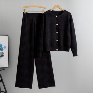 <span class=keywords><strong>Tuta</strong></span> B41040-1 per sport e tempo libero in maglia donna autunno e inverno cardigan alla moda maglione pantaloni larghi set due pezzi - Product Image 2