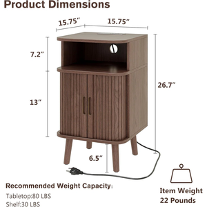 Vietnam Modern Bedroom Wood Nightstand with 2 <b>Drawers</b> Durable OEM High Quality for Living Room - Product Image 3