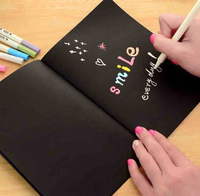 Carte noire A6/A5/B5/A4, écriture et dessin sur papier, bloc-notes notes notes, fournitures scolaires