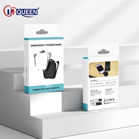 Batería Externa Portátil Mini de Polímero de Litio con Logotipo Personalizado, 2000/4000mAh, Cables, Pantalla LED, Carga Rápida, Ultra Delgada