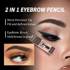 2 in 1 renklendirme krem kaş fırçası seti kaş kalemi uzun ömürlü su geçirmez kaş leke - Product Image 6