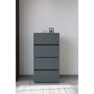 Cómoda Galata de 4 cajones en antracita, estilo nórdico moderno de lujo, con estructura de metal y madera MDF, mesita de noche con almacenamiento para dormitorio o habitación de bebé. - Product Image 4