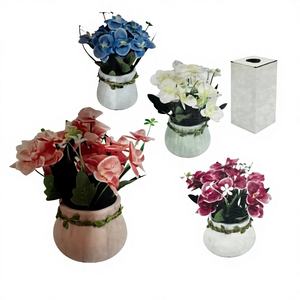 Planta Artificial de Orquídea en Maceta de 8 Pulgadas de Alta Calidad, Decoración de Pared Verde, PVC con Certificación UV, Decoraciones de Pared para Acción de Gracias - Product Image 1