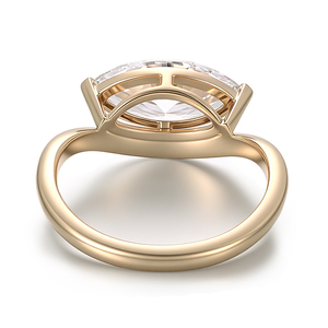 PROVENCE fine jewelry custom anillo de diamantes de 18k lab grown diamond 2 ct elongated <b>ring</b> <b>couples</b> wedding bands for women - Product Image 3