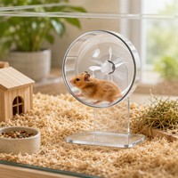 Rueda de Ejercicio Silenciosa para Hámster, 17 cm, Plástico Ecológico, Linda y Moderna, con Base Antideslizante Estable para Mascotas Pequeñas, Fitness en Jaula