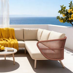 Ensemble <span class=keywords><strong>de</strong></span> canapé <span class=keywords><strong>en</strong></span> aluminium Dwoo 3 pièces, tissage Teslin, résistant aux intempéries, pour jardin, terrasse, meubles <span class=keywords><strong>de</strong></span> loisirs, canapé d'angle <span class=keywords><strong>en</strong></span> forme <span class=keywords><strong>de</strong></span> L - Product Image 4