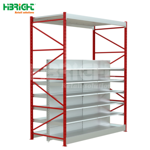 Rayonnage à usage moyen de gondole pour le stockage de magasin de détail et d'entrepôt Supports d'atelier en métal de taille personnalisée - Product Image 6