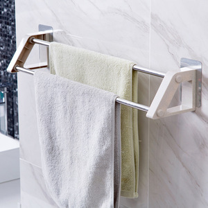 Towel Rack Single Bar Stainless Steel Self Adhesive Wall Mounted For <b>Bathroom</b> <b>Kitchen</b> Minimalist Design - Product Image 3