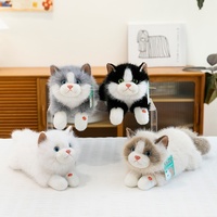 Jouet pour chat en peluche super douce à sept couleurs, en maille lavée, qui émet des sons, chaton qui miaule, poupée animale, cadeau, rembourrage en coton PP