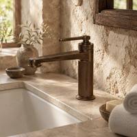 Robinet de lavabo en laiton massif pour salle de bain