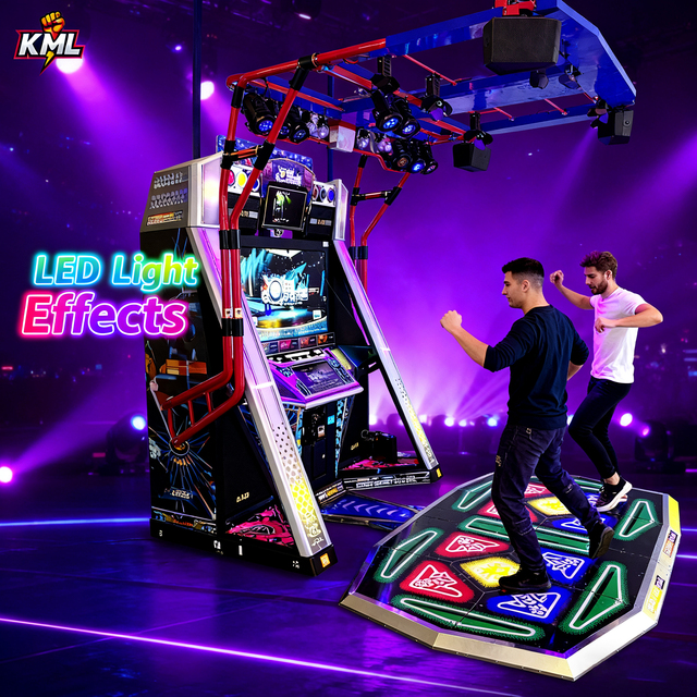 Commercial Coin Operated Arcade Dancing Machine-Multiplayer Interactive Game Metal Plastic Construction English Support