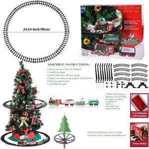 Juego de tren eléctrico de Navidad, vehículo de juguete con pilas, juguetes de ranura de ferrocarril con luces, sonidos, decoración de vacaciones, regalo para niños - Product Image 4