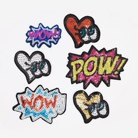 Broderie de paillettes de motif de dessin animé, patch perlé appliqué de coquille embelli, patchs en tissu, broderie de perles d'oeil et de hibou