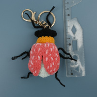 Porte-clés amigurumi en crochet, adorable coléoptère fait main, pendentif tricoté, animal kawaii, insecte, breloque pour sac à main, accessoires
