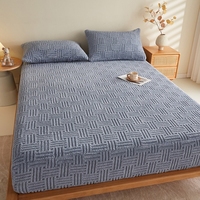 Drap-housse en taffetas jacquard solide en polyester 400TC, anti-boulochage et lavable, pour hôtels et usage domestique