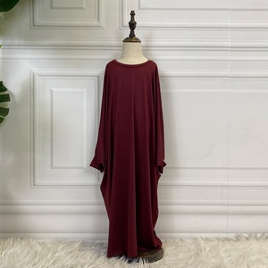6379# Cute Kids Girls Prayer Abaya Dress Bat Sleeve Loose Long Gown Muslim Outfits Children Islamic Clothing - Product Image 4