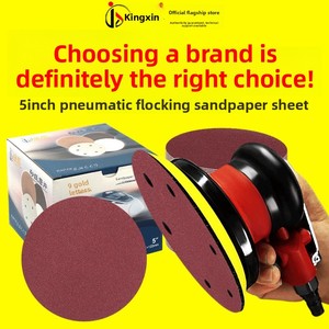 Smerigliatrice Pneumatica Jinxin, <span class=keywords><strong>Carta</strong></span> Abrasiva da 5 Pollici, Lucidatrice <span class=keywords><strong>ad</strong></span> Aria Autoadesiva Rossa 125, Sabbia Floccata 60 Mesh - Product Image 5