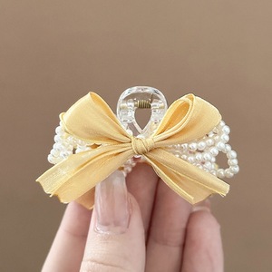 C & <span class=keywords><strong>J</strong></span> Yanye คลิปหนีบผมรูปโบว์ปลาฉลามติดมุกสีเหลืองสวยงามอุปกรณ์เสริมกิ๊บหนีบผมกิ๊บหนีบผม - Product Image 1