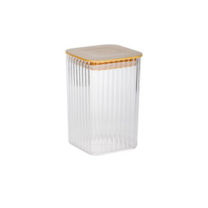 Nhựa nhà bếp container với kín nắp tre đựng thức ăn tổ chức lý tưởng cho bột mì, đường, cà phê, kẹo, snack & More - Product Image 5