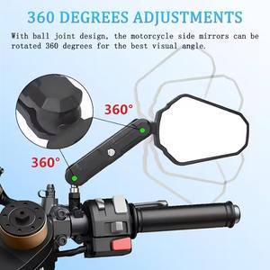 Espejos Retrovisores Plegables para Motocicleta de Aventura, Espejo Lateral Universal con Tornillo de 10mm y 8mm para Manillar de ATV/ADV - Product Image 4