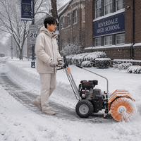 Déneigeuse à essence avec tête de souffleur à neige optionnelle de 56 cm et lame de charrue à neige de 80 cm pour terrains accidentés