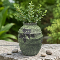 Pot de fleurs en céramique émaillée mate écologique de style Art déco chinois, résistant à l'eau, en porcelaine cuite à haute température, vase de table