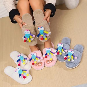 Nouvelle mode mignon drôle laine pantoufles pour filles semelle épaisse ménage paresseux hommes femmes chaussures bout ouvert pantoufles - Product Image 1