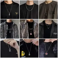 Collier en acier titane unisexe, tendance sportive, cool, pendentif lettre, version chaîne en bambou, personnalité, style Ins, long bijou