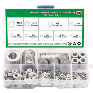 304 Stainless Steel Fender Washer Assortment Kit 230 Pieces 15 Sizes Metric DIN Standard Grade A - Product Image 5