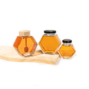<strong>NEW</strong> Design 360ml Honey Jar Glass <strong>Container</strong> Hexagonal Shape Food <strong>Storage</strong> Premium Glass Honey Bottle With Lids - Product Image 5