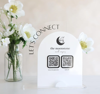Base de Acrílico Personalizada con Código QR para Salón de Belleza, Escanea para Pagar, Exhibición de Mesa, Letrero con Múltiples Iconos de Código QR