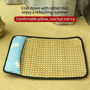 Alfombra Refrescante de Verano para Mascotas, Alfombra de Ratán con Almohada, Transpirable y Cómoda - Product Image 4