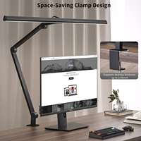 Lampe de bureau LED pour l'étude et la lecture, grande taille, lumière protectrice pour les yeux, bras réglable, gradation tactile, température de couleur, utilisation pour enfants et bureau