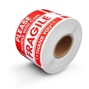 Etiqueta Adhesiva de Advertencia, Hoja de Etiquetas de Envío de Papel Frágil, Roja, Impermeable, Personalizada, Bolsa de Plástico para Envío Exprés + Cartón Resistente - Product Image 5