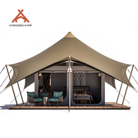 Tente de camping de luxe Kawagebo Kamp (KK) en toile imperméable PVDF à membrane permanente pour 1-2 personnes, idéale pour les glamping et les resorts en plein air