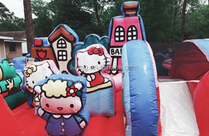 Incredibile Castello Gonfiabile Portatile in PVC a Forma di Gatto Cartone Animato, Nuovo Design Combo Casa Rimbalzante per Feste e Parchi Giochi per Bambini - Product Image 3